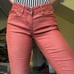 PrAna Straight Leg Orange Printed Jeans